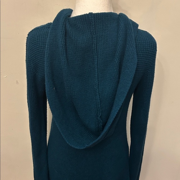 Cyrus Teal Open-Front Hooded Women's Cardigan Size M EUC - Picture 5 of 8